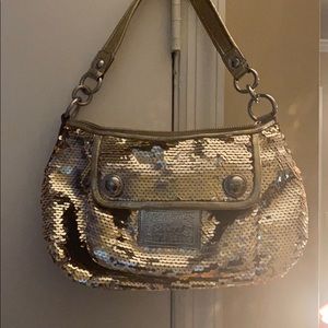 Coach poppy sequin gold small purse